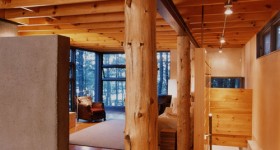 Interior featuring eastern white pine by Jill Neubauer Architects
